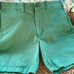 Green Female Flat Front Shorts